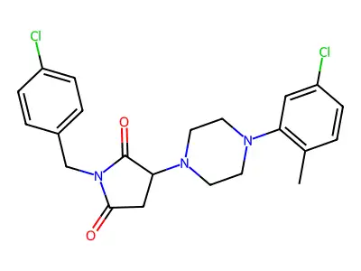 1-(4-chlorobenzyl)-3-[4-(5-chloro-2-methylphenyl)piperazin-1-yl]pyrrolidine-2,5-dione structure