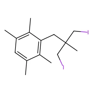1,2,4,5-Tetramethyl-3-(2,2-diiodomethylpropyl)benzene structure