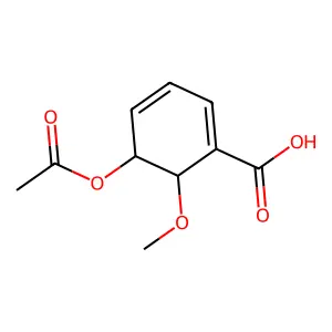 5-Acetyloxy-6-methoxycyclohexa-1,3-diene-1-carboxylic acid structure