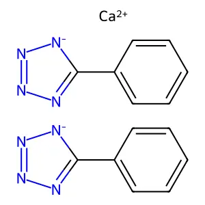 2H-Tetrazole, 5-phenyl-, calcium salt (2:1) structure