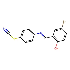 Phenol, 4-bromo-2-(4-thiocyanatophenyliminomethyl)- structure