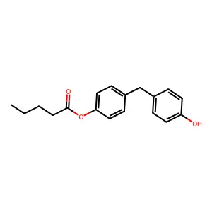 Pentanoic acid, 4-[(4-hydroxyphenyl)methyl]phenyl ester structure