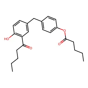 [4-[(4-Hydroxy-3-pentanoylphenyl)methyl]phenyl] pentanoate structure