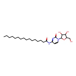 N-(1-beta-D-Arabinofuranosyl-1,2-dihydro-2-oxo-4-pyrimidinyl)hexadecanamide structure
