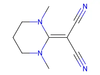 Propanedinitrile, (tetrahydro-1,3-dimethyl-2(1H)-pyrimidinylidene)- structure