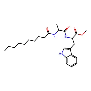 methyl 2-[2-(decanoylamino)propanoylamino]-3-(1H-indol-3-yl)propanoate structure