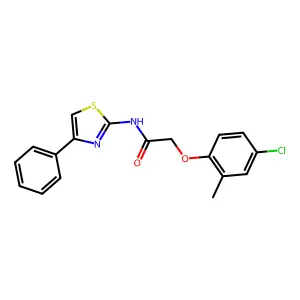 2-(4-chloro-2-methylphenoxy)-N-(4-phenyl-1,3-thiazol-2-yl)acetamide structure