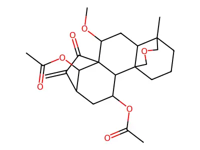 7-Methoxy-15-oxo-19,20-epoxykaur-16-ene-11,14-diyl diacetate structure