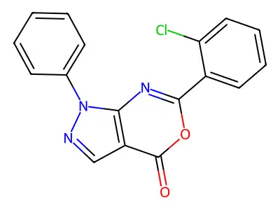 Pyrazolo(3,4-d)(1,3)oxazin-4(1H)-one, 6-(2-chlorophenyl)-1-phenyl- structure