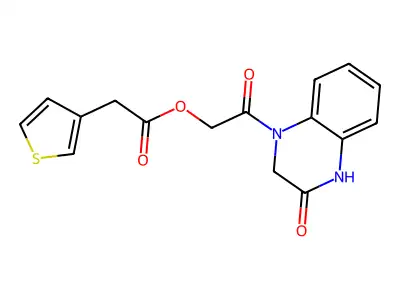 [2-Oxo-2-(3-oxo-2,4-dihydroquinoxalin-1-yl)ethyl] 2-thiophen-3-ylacetate structure