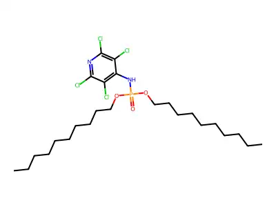 Phosphoramidic acid, (2,3,5,6-tetrachloro-4-pyridinyl)-, didecyl ester structure