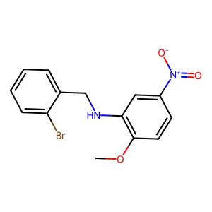 N-[(2-Bromophenyl)methyl]-2-methoxy-5-nitro-aniline structure