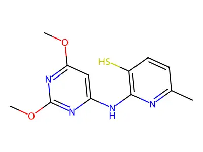 3-Pyridinethiol, 2-((2,4-dimethoxy-6-pyrimidinyl)amino)-6-methyl- structure