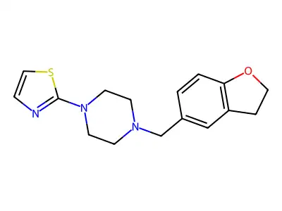1-((2,3-Dihydro-5-benzofuranyl)methyl)-4-(2-thiazolyl)piperazine structure