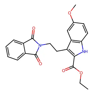 ethyl 3-[2-(1,3-dioxo-1,3-dihydro-2H-isoindol-2-yl)ethyl]-5-methoxy-1H-indole-2-carboxylate structure