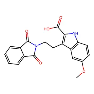 3-[2-(1,3-dioxoisoindol-2-yl)ethyl]-5-methoxy-1H-indole-2-carboxylic acid structure