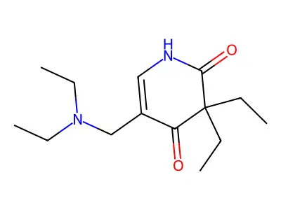2,4(1H,3H)-Pyridinedione, 3,3-diethyl-5-((diethylamino)methyl)- structure