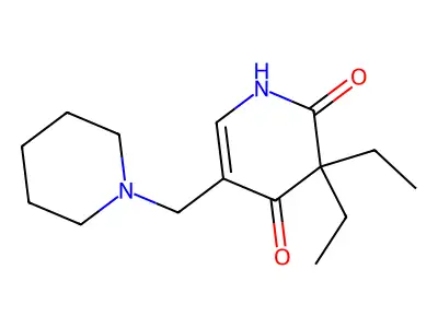 2,4(1H,3H)-Pyridinedione, 3,3-diethyl-5-(1-piperidinylmethyl)- structure