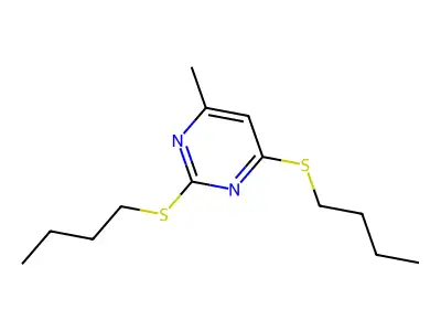 2,4-Bis(butylsulfanyl)-6-methylpyrimidine structure