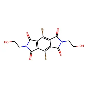 4,8-Dibromo-2,6-bis(2-hydroxyethyl)pyrrolo[3,4-f]isoindole-1,3,5,7-tetrone structure