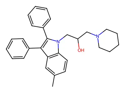 1-(5-Methyl-2,3-diphenylindolyl)-3-piperidylpropan-2-ol structure