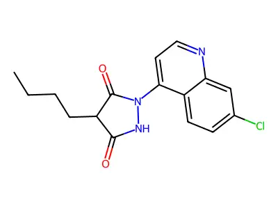 3,5-Pyrazolidinedione, 4-butyl-1-(7-chloro-4-quinolinyl)- structure