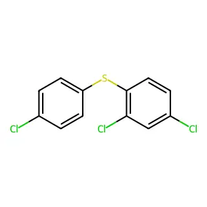 Benzene, 2,4-dichloro-9-((4-chlorophenyl)thio)- structure