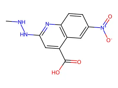 4-Quinolinecarboxylic acid, 2-(2-methylhydrazino)-6-nitro- structure