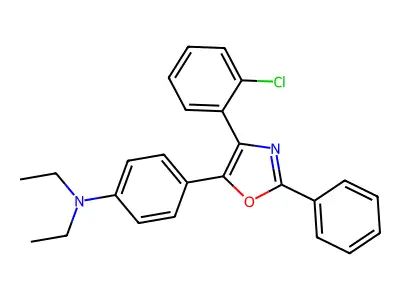 4-(4-(2-Chlorophenyl)-2-phenyloxazol-5-yl)-N,N-diethylaniline structure