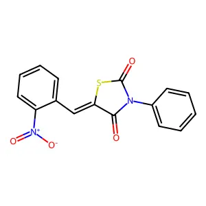 (5E)-5-[(2-nitrophenyl)methylidene]-3-phenyl-1,3-thiazolidine-2,4-dione structure