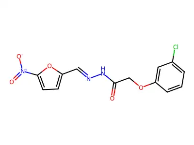 2-(3-chlorophenoxy)-N-[(E)-(5-nitrofuran-2-yl)methylideneamino]acetamide structure