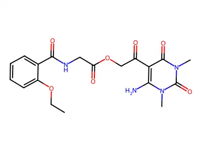 [2-(4-amino-1,3-dimethyl-2,6-dioxopyrimidin-5-yl)-2-oxoethyl] 2-[(2-ethoxybenzoyl)amino]acetate structure