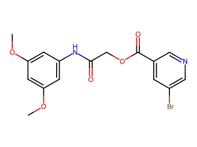 [2-(3,5-Dimethoxyanilino)-2-oxoethyl] 5-bromopyridine-3-carboxylate structure