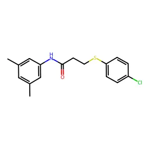 3-((4-chlorophenyl)thio)-N-(3,5-dimethylphenyl)propanamide structure