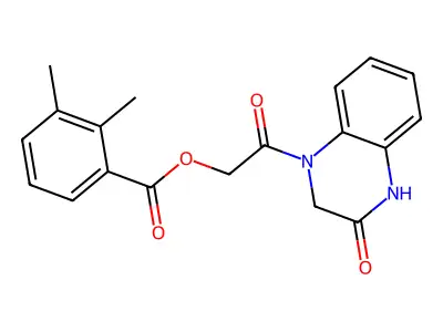 [2-Oxo-2-(3-oxo-2,4-dihydroquinoxalin-1-yl)ethyl] 2,3-dimethylbenzoate structure
