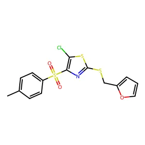 5-chloro-2-((furan-2-ylmethyl)thio)-4-tosylthiazole structure