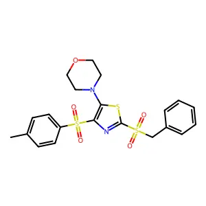 4-(2-(Benzylsulfonyl)-4-tosylthiazol-5-yl)morpholine structure