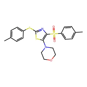 4-(2-(p-Tolylthio)-4-tosylthiazol-5-yl)morpholine structure