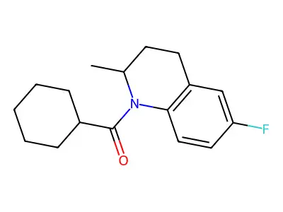 Cyclohexyl-(6-fluoro-2-methyl-3,4-dihydro-2H-quinolin-1-yl)methanone structure