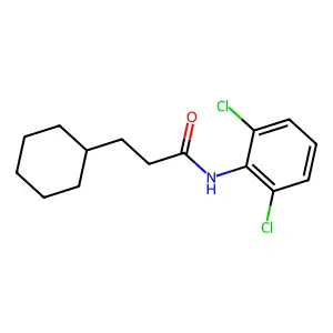 3-cyclohexyl-N-(2,6-dichlorophenyl)propanamide structure