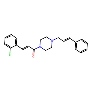 1-[3-(2-chlorophenyl)acryloyl]-4-cinnamylpiperazine structure