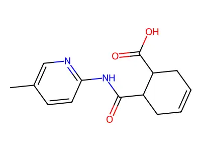 6-[(5-Methyl-2-pyridinyl)carbamoyl]cyclohex-3-ene-1-carboxylic acid structure