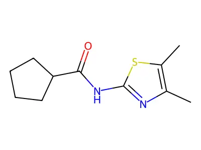 N-(4,5-dimethyl-1,3-thiazol-2-yl)cyclopentanecarboxamide structure