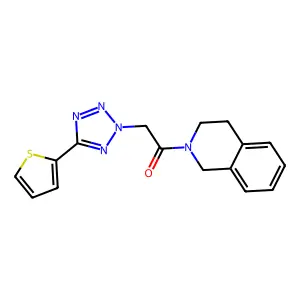 1-(3,4-Dihydro-1H-isoquinolin-2-yl)-2-(5-thiophen-2-yl-tetrazol-2-yl)-ethanone structure