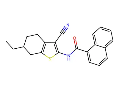 N-(3-cyano-6-ethyl-4,5,6,7-tetrahydro-1-benzothien-2-yl)-1-naphthamide structure