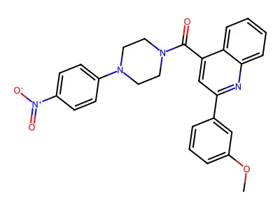 [2-(3-Methoxyphenyl)quinolin-4-yl]-[4-(4-nitrophenyl)piperazin-1-yl]methanone structure