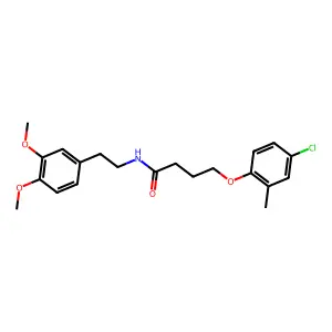 4-(4-chloro-2-methylphenoxy)-N-[2-(3,4-dimethoxyphenyl)ethyl]butanamide structure