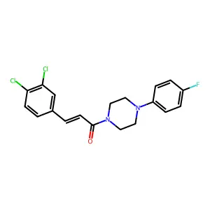 (E)-3-(3,4-dichlorophenyl)-1-[4-(4-fluorophenyl)piperazin-1-yl]prop-2-en-1-one structure