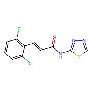 (E)-3-(2,6-dichlorophenyl)-N-(1,3,4-thiadiazol-2-yl)prop-2-enamide structure