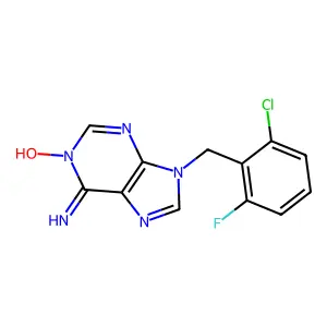 9-((2-Chloro-6-fluorophenyl)methyl)-9H-purin-6-amine 1-oxide structure